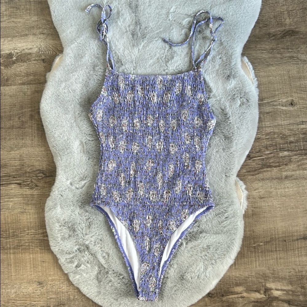 Lilac Smocked One-Piece Swim - Women Swim
